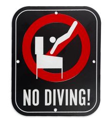 Metal Game Room Sign - No Diving